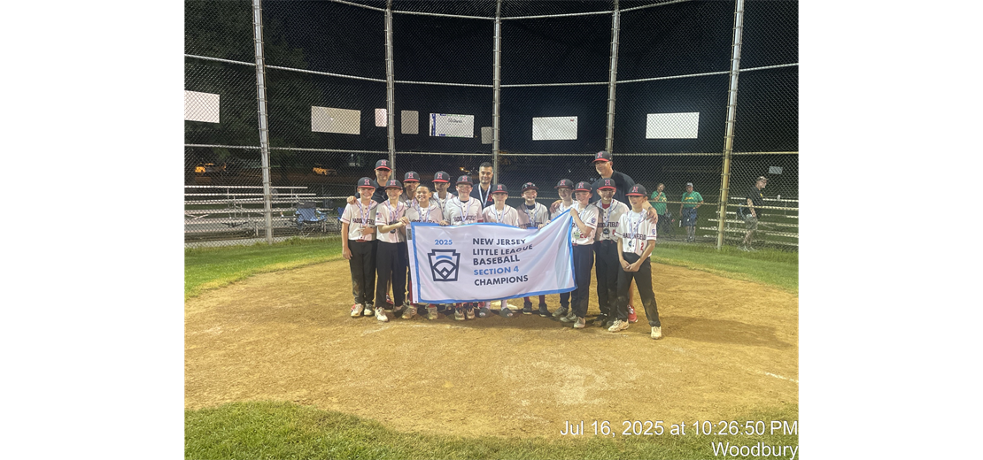 Haddonfield are the 2025 12U BB section 4 Champions!